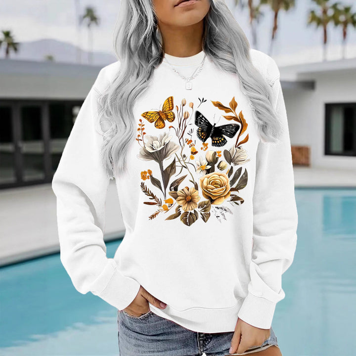 Kvinnors sweatshirt med blommönster och avslappnad passform Mirla-Eva Jonsson