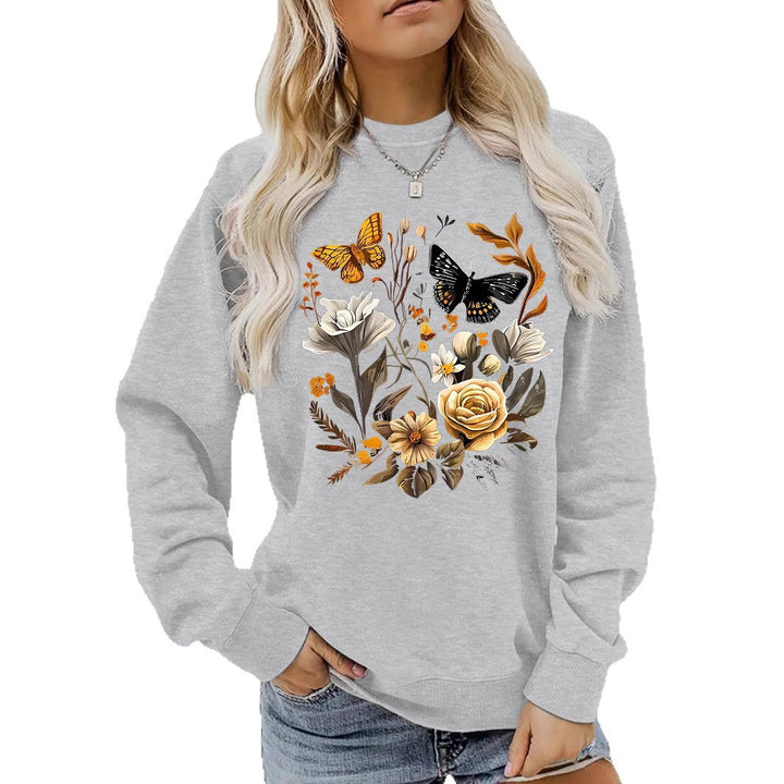 Kvinnors sweatshirt med blommönster och avslappnad passform Mirla-Eva Jonsson