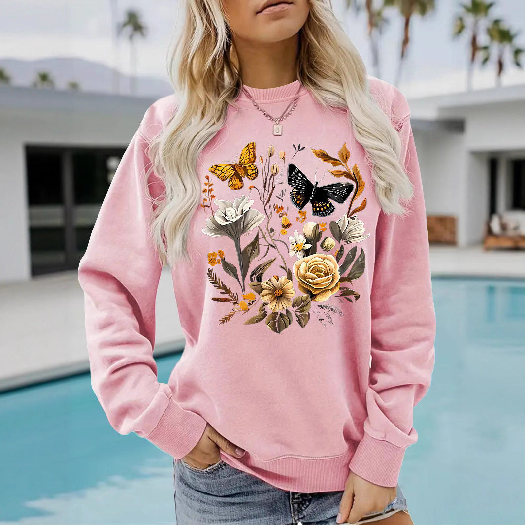 Kvinnors sweatshirt med blommönster och avslappnad passform Mirla-Eva Jonsson