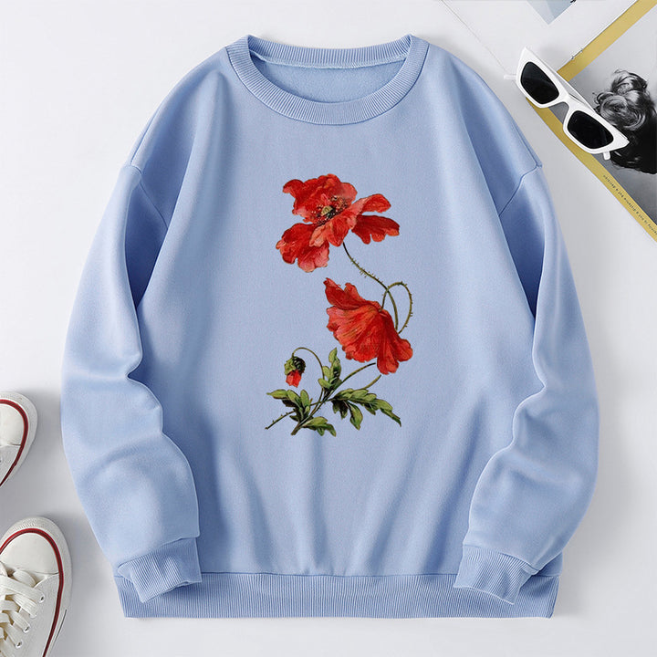 Kvinnors sweatshirt med blommönster och bekväm passform Mirla-Eva Jonsson
