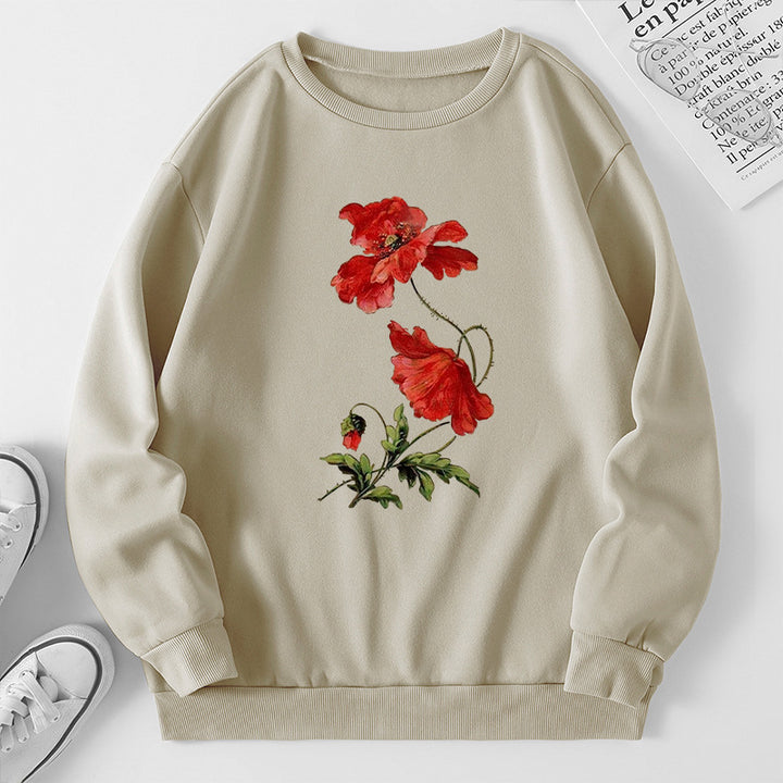 Kvinnors sweatshirt med blommönster och bekväm passform Mirla-Eva Jonsson