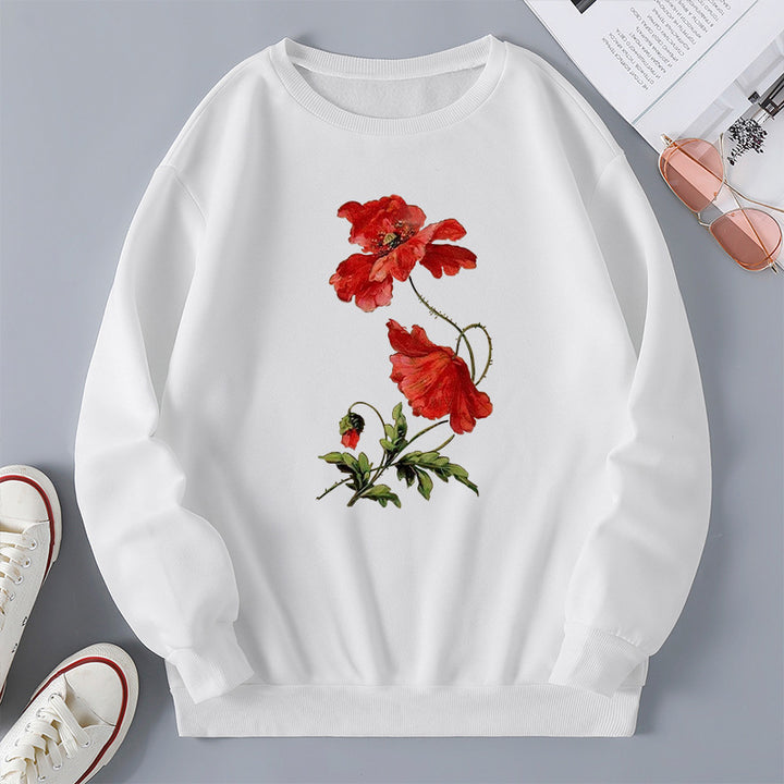 Kvinnors sweatshirt med blommönster och bekväm passform Mirla-Eva Jonsson