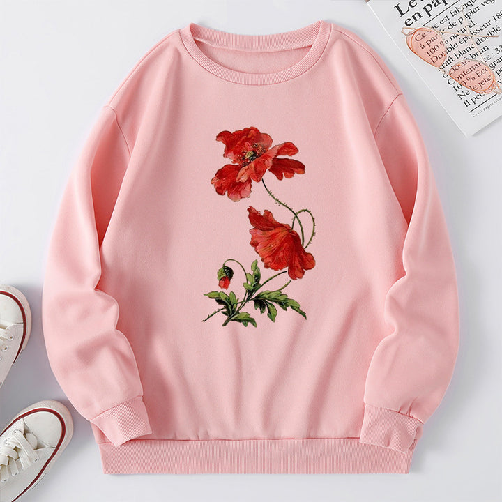 Kvinnors sweatshirt med blommönster och bekväm passform Mirla-Eva Jonsson