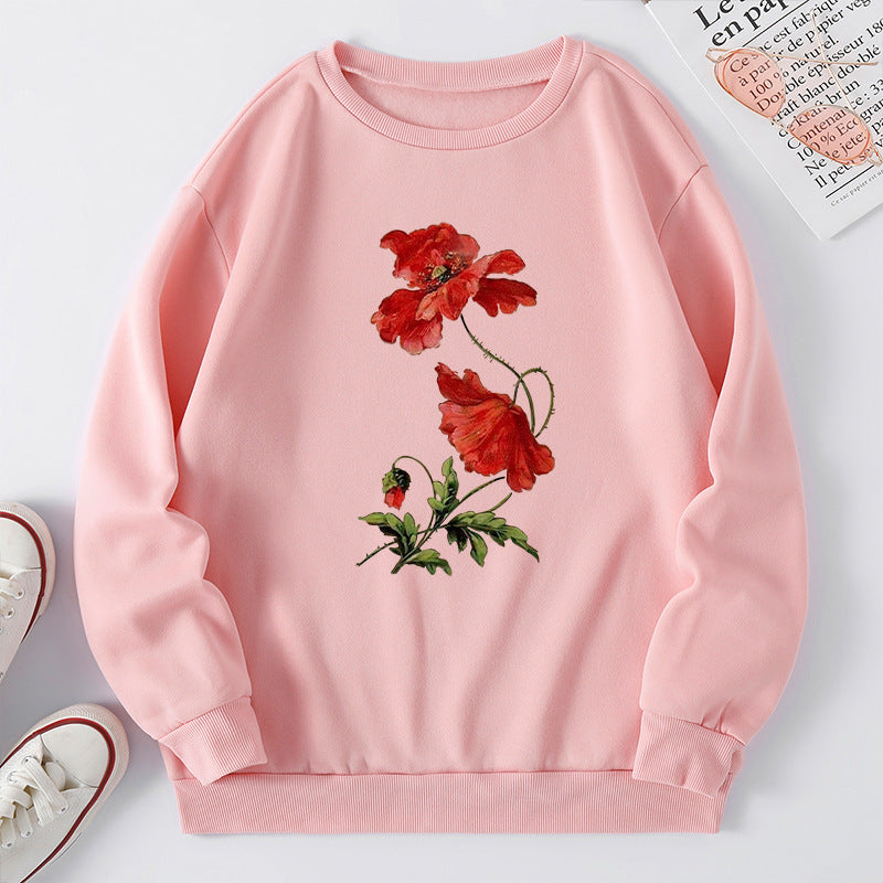 Kvinnors sweatshirt med blommönster och bekväm passform Mirla-Eva Jonsson