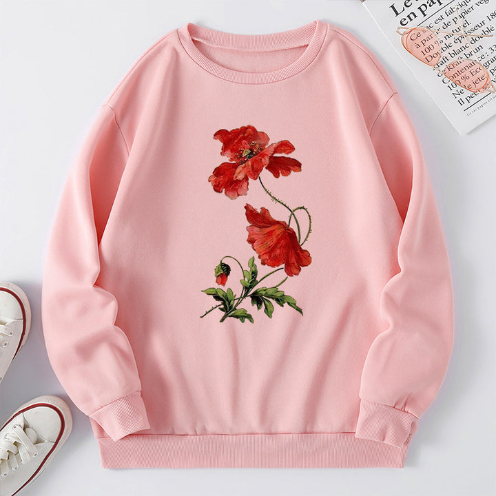 Kvinnors sweatshirt med blommönster och bekväm passform Mirla-Eva Jonsson