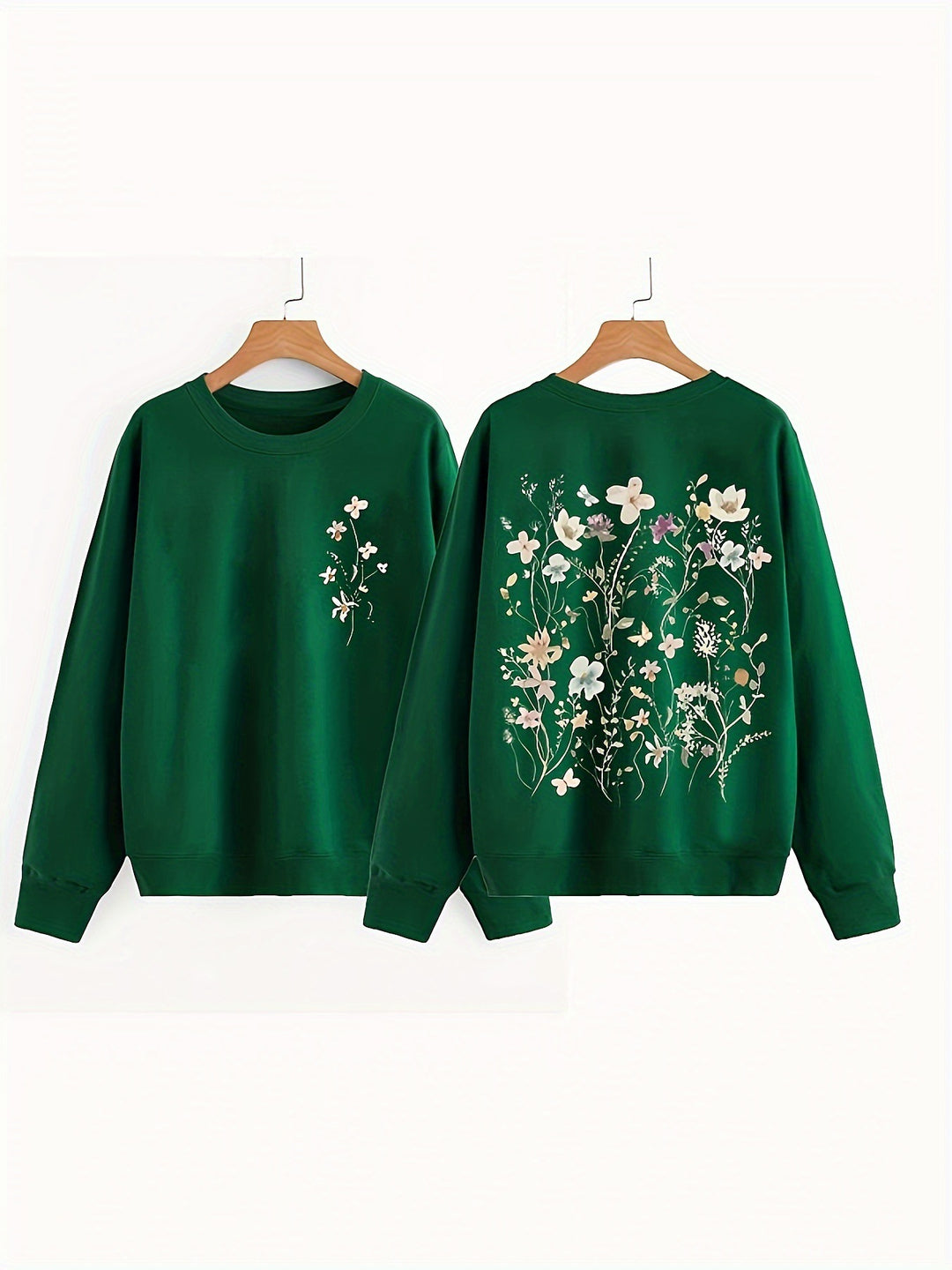 Kvinnors sweatshirt med blommönster och mjukt innerfoder Mirla-Eva Jonsson