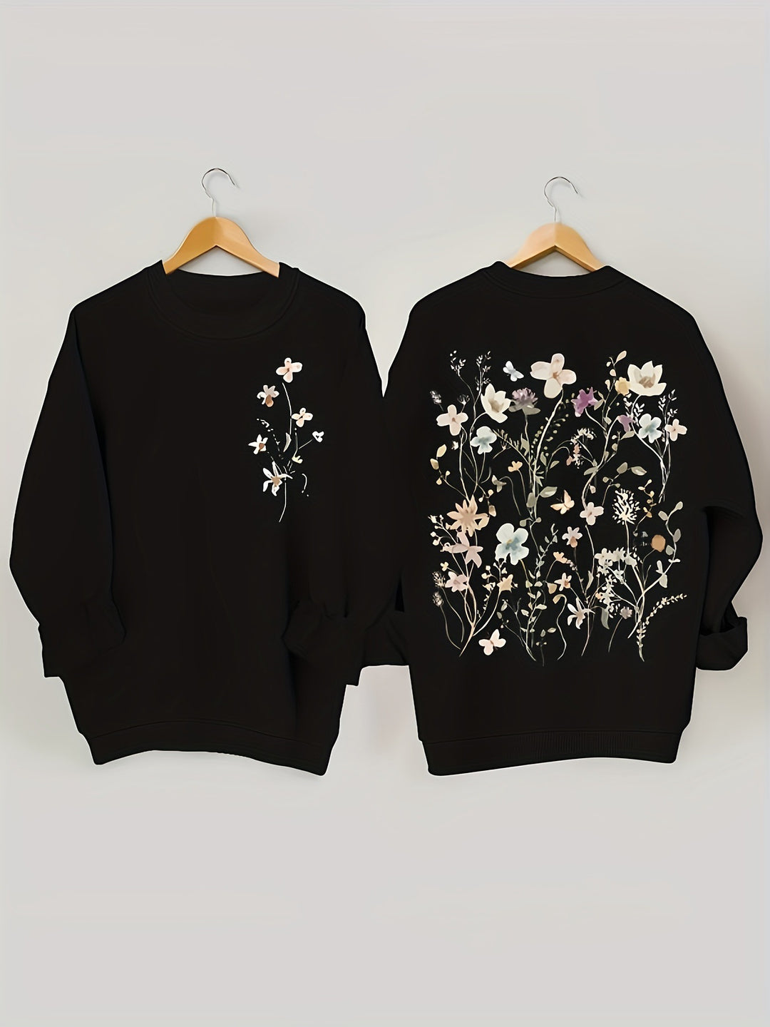 Kvinnors sweatshirt med blommönster och mjukt innerfoder Mirla-Eva Jonsson