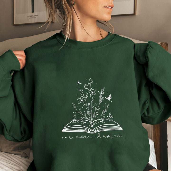 Kvinnors sweatshirt med elegant blommönster och inspirerande tryck Mirla-Eva Jonsson