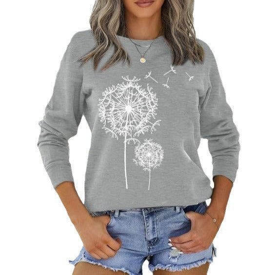 Kvinnors sweatshirt med elegant maskrosmotiv Mirla-Eva Jonsson