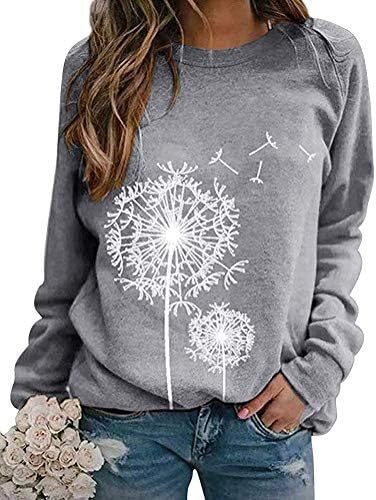 Kvinnors sweatshirt med elegant maskrosmotiv Mirla-Eva Jonsson