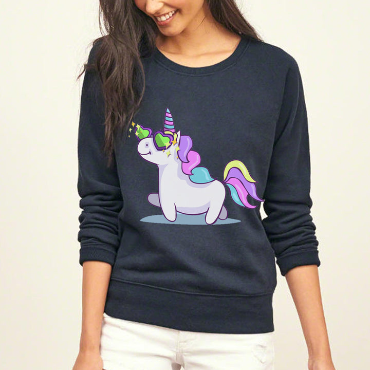 Kvinnors sweatshirt med enhörningdesign och lös passform Mirla-Eva Jonsson