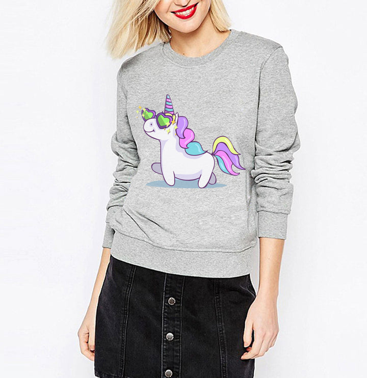 Kvinnors sweatshirt med enhörningdesign och lös passform Mirla-Eva Jonsson