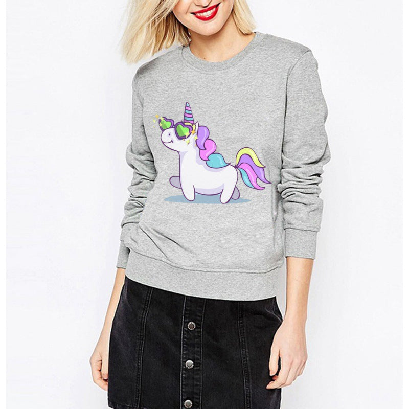 Kvinnors sweatshirt med enhörningdesign och lös passform Mirla-Eva Jonsson