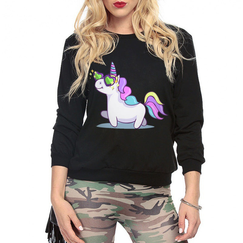 Kvinnors sweatshirt med enhörningdesign och lös passform Mirla-Eva Jonsson