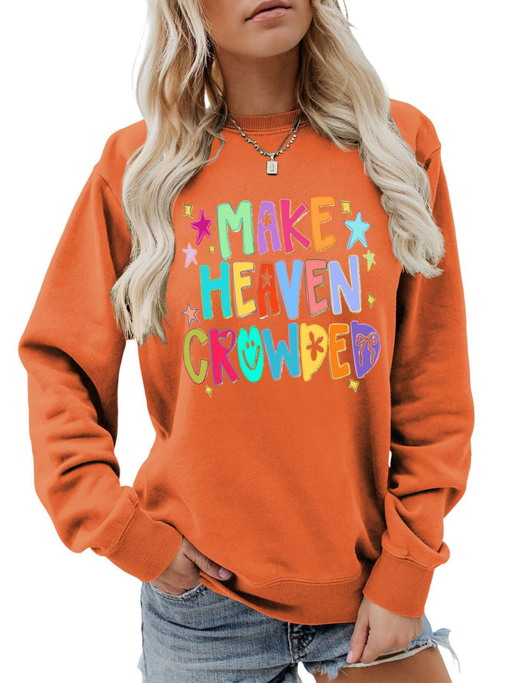 Kvinnors sweatshirt med färgglad design och lekfulla bokstäver Mirla-Eva Jonsson