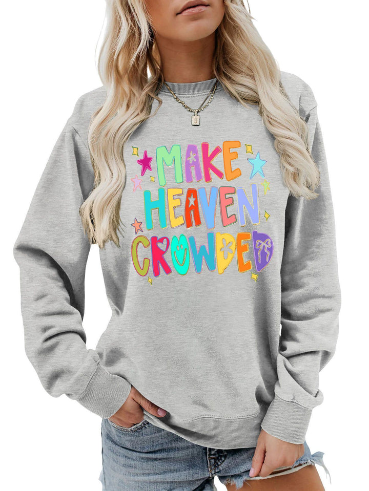 Kvinnors sweatshirt med färgglad design och lekfulla bokstäver Mirla-Eva Jonsson