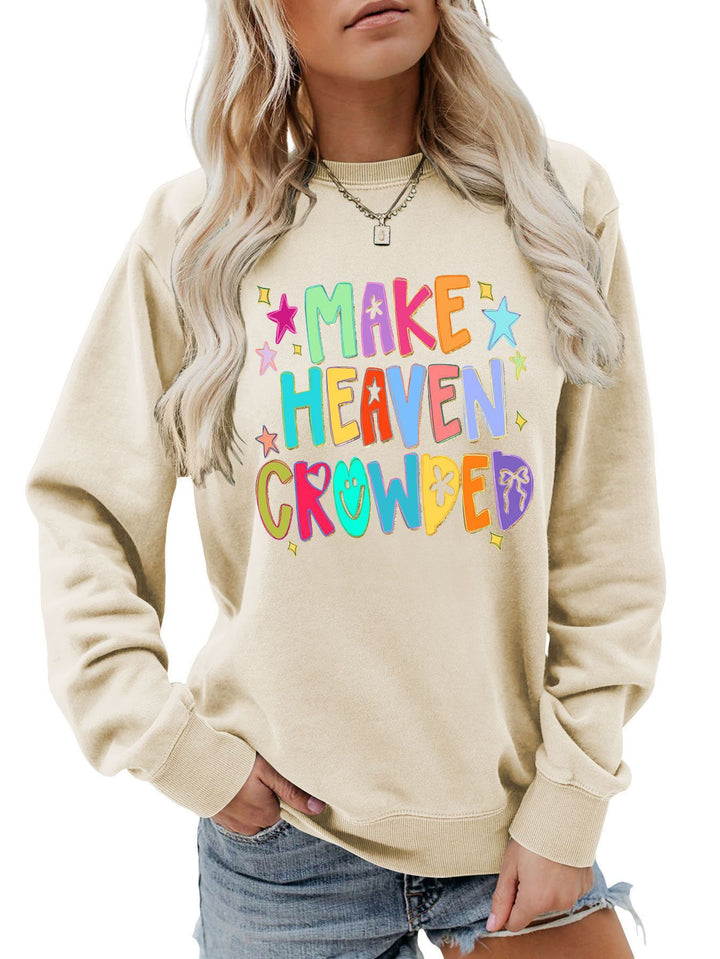 Kvinnors sweatshirt med färgglad design och lekfulla bokstäver Mirla-Eva Jonsson