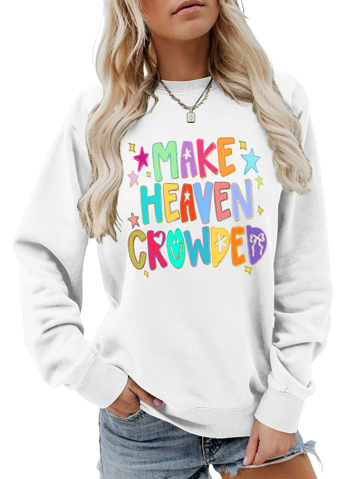 Kvinnors sweatshirt med färgglad design och lekfulla bokstäver Mirla-Eva Jonsson