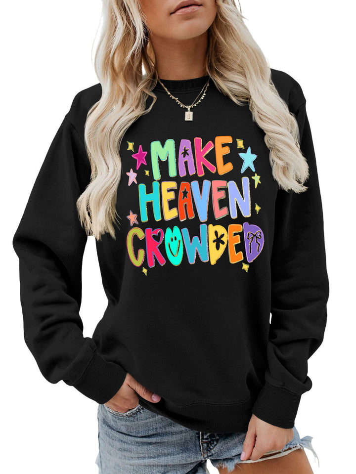 Kvinnors sweatshirt med färgglad design och lekfulla bokstäver Mirla-Eva Jonsson