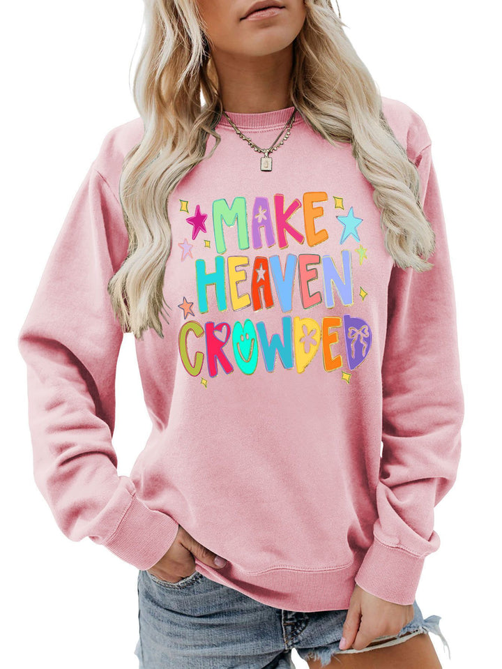 Kvinnors sweatshirt med färgglad design och lekfulla bokstäver Mirla-Eva Jonsson