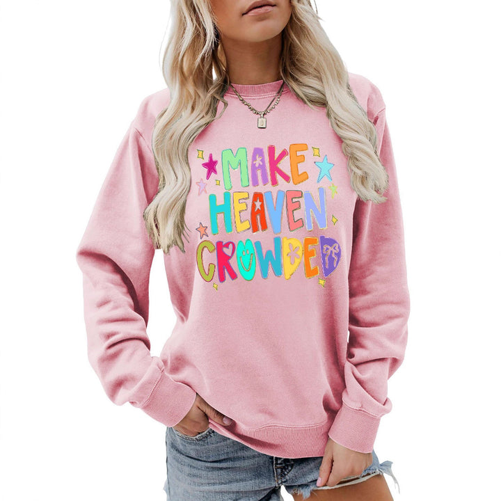 Kvinnors sweatshirt med färgglad design och lekfulla bokstäver Mirla-Eva Jonsson