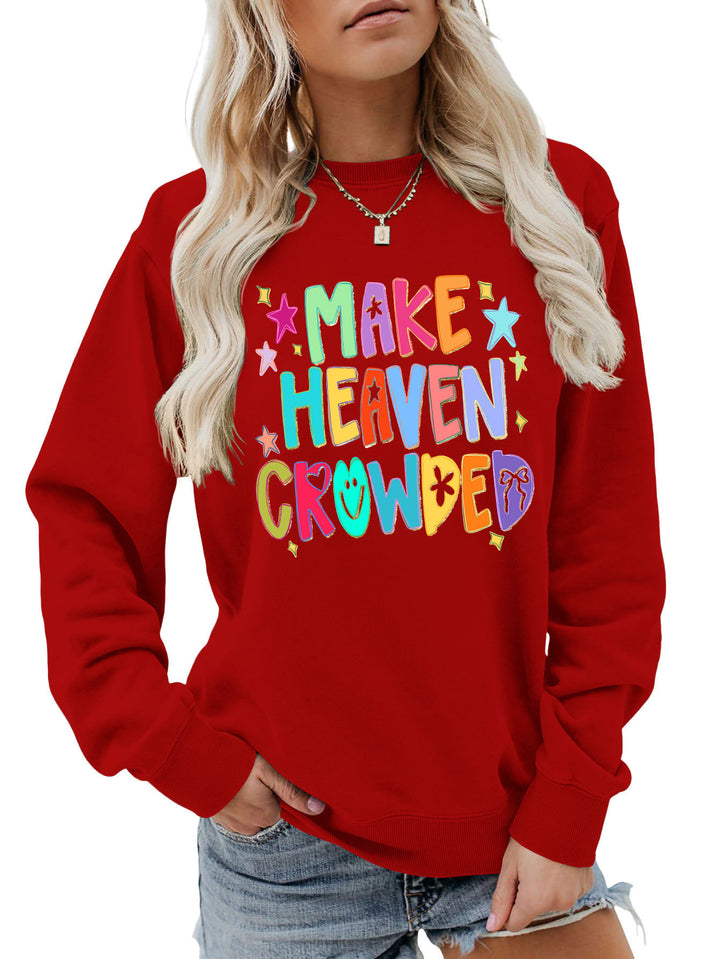 Kvinnors sweatshirt med färgglad design och lekfulla bokstäver Mirla-Eva Jonsson