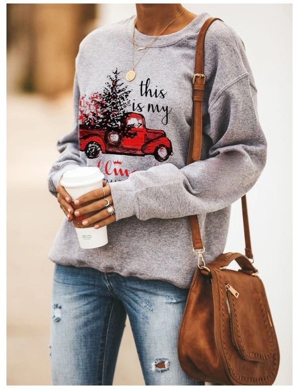 Kvinnors sweatshirt med festligt motiv och avslappnad skärning Mirla-Eva Jonsson