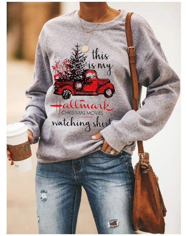 Kvinnors sweatshirt med festligt motiv och avslappnad skärning Mirla-Eva Jonsson