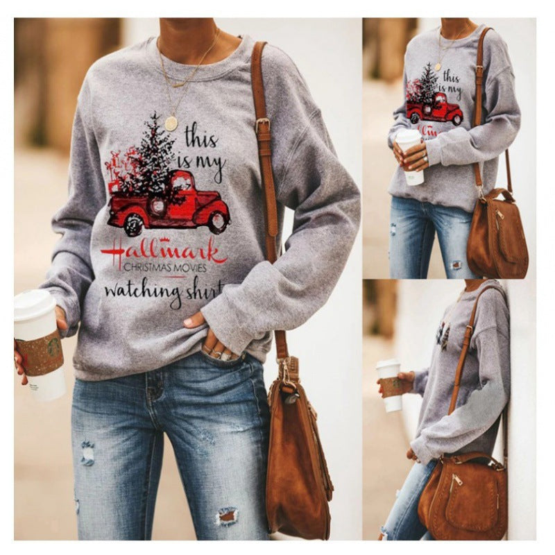 Kvinnors sweatshirt med festligt motiv och avslappnad skärning Mirla-Eva Jonsson