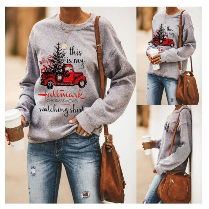 Kvinnors sweatshirt med festligt motiv och avslappnad skärning Mirla-Eva Jonsson