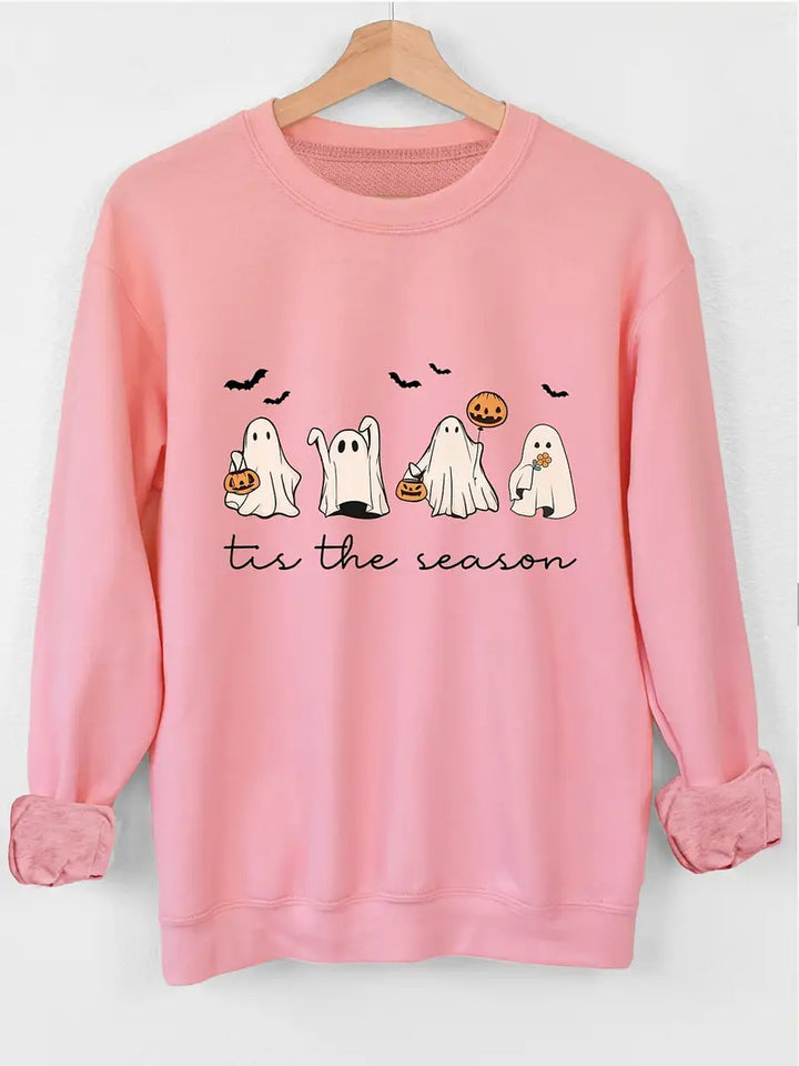 Kvinnors sweatshirt med glatt Halloween-motiv och avslappnad passform Mirla-Eva Jonsson