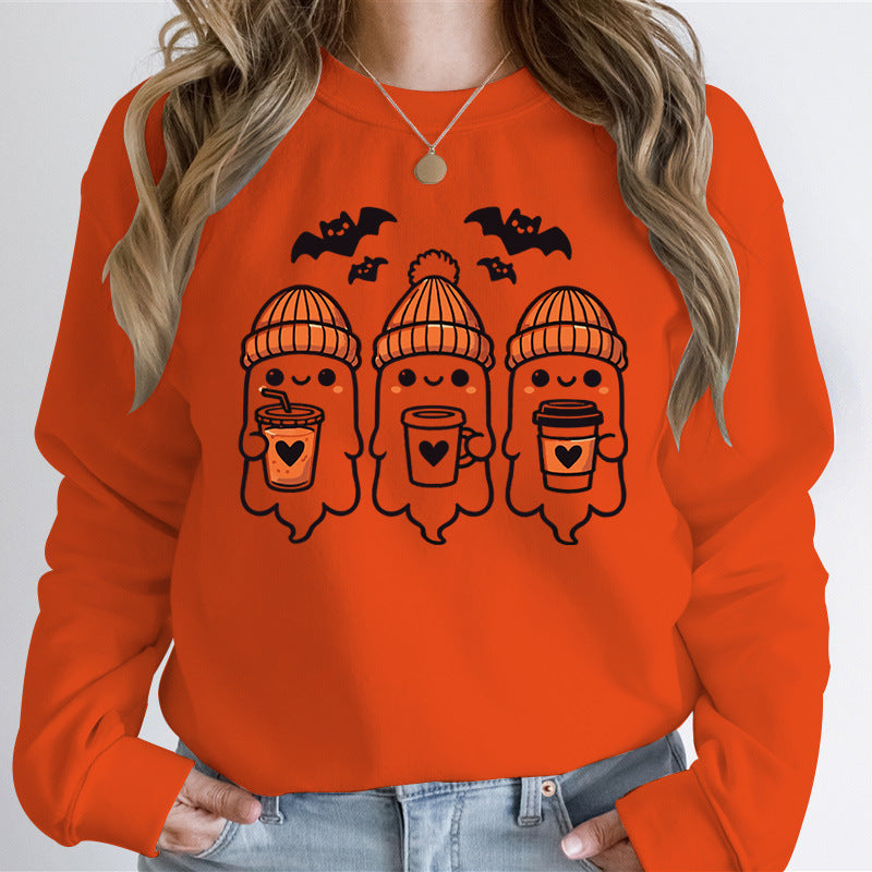 Kvinnors sweatshirt med glatt spöke design och bekväm passform Mirla-Eva Jonsson