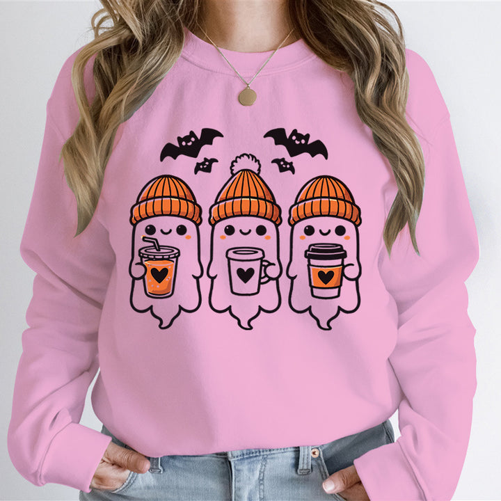 Kvinnors sweatshirt med glatt spöke design och bekväm passform Mirla-Eva Jonsson