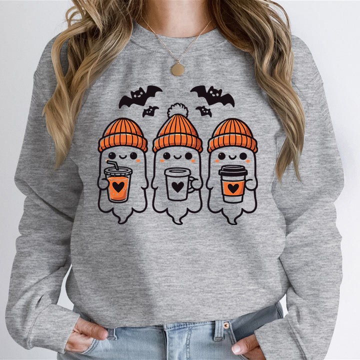 Kvinnors sweatshirt med glatt spöke design och bekväm passform Mirla-Eva Jonsson