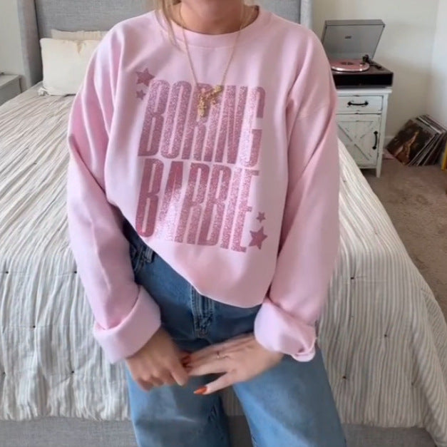 Kvinnors sweatshirt med glittrande tryck Mirla-Eva Jonsson
