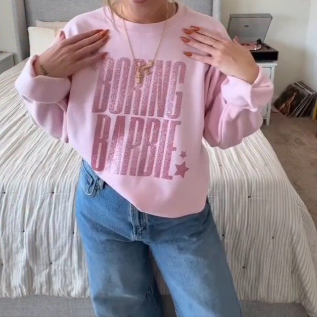 Kvinnors sweatshirt med glittrande tryck Mirla-Eva Jonsson