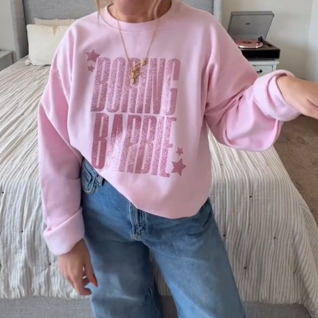 Kvinnors sweatshirt med glittrande tryck Mirla-Eva Jonsson