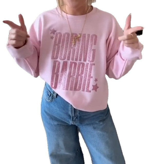Kvinnors sweatshirt med glittrande tryck Mirla-Eva Jonsson