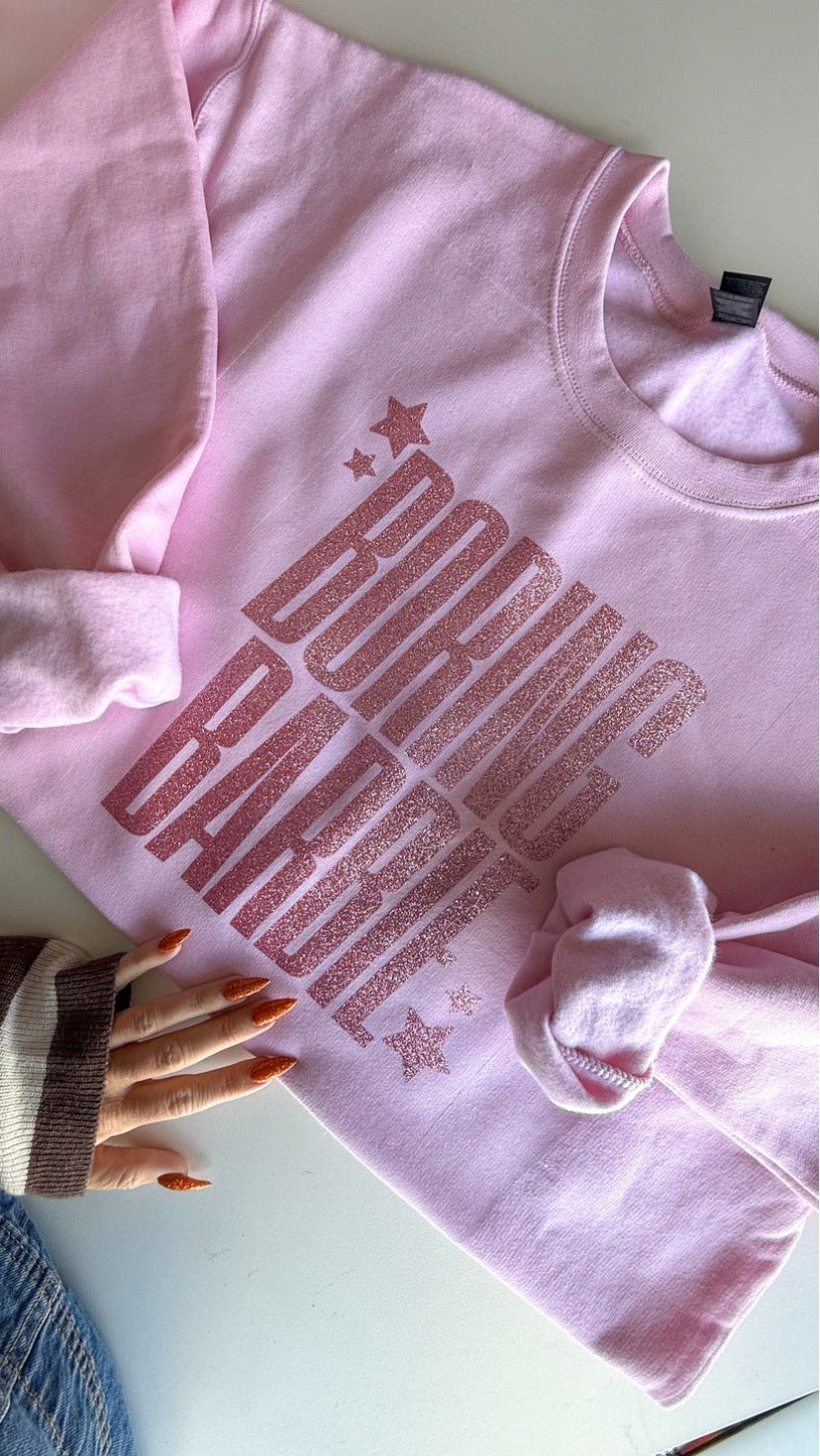 Kvinnors sweatshirt med glittrande tryck Mirla-Eva Jonsson