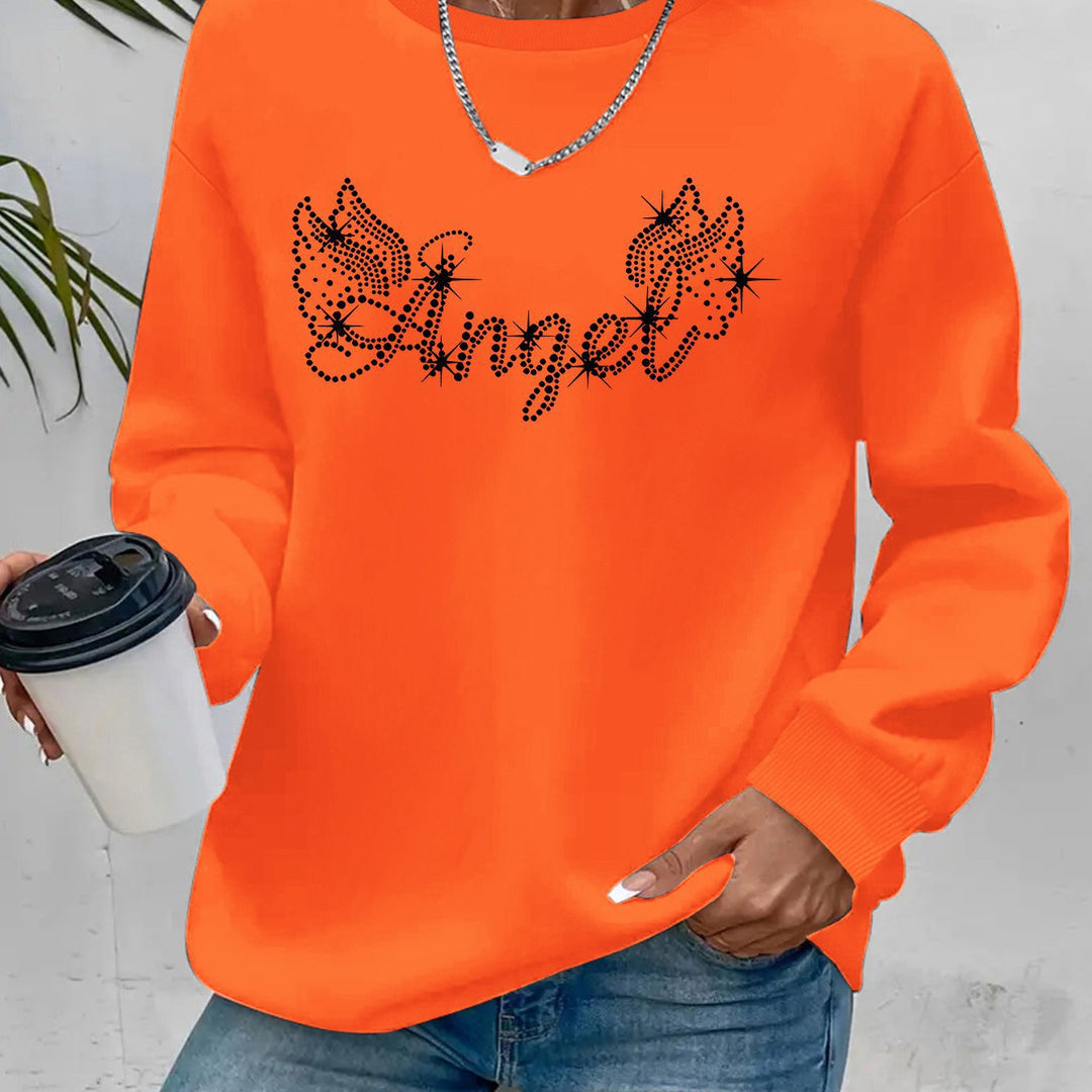 Kvinnors sweatshirt med glittrande tryck och avslappnad passform Mirla-Eva Jonsson