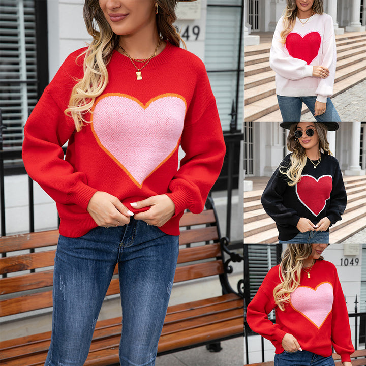 Kvinnors sweatshirt med hjärt-design Mirla-Eva Jonsson