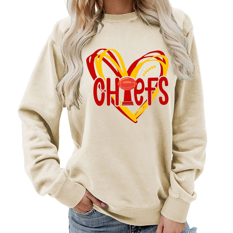 Kvinnors sweatshirt med hjärtdesign och kreativa sportgrafik Mirla-Eva Jonsson