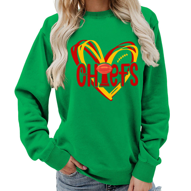 Kvinnors sweatshirt med hjärtdesign och kreativa sportgrafik Mirla-Eva Jonsson