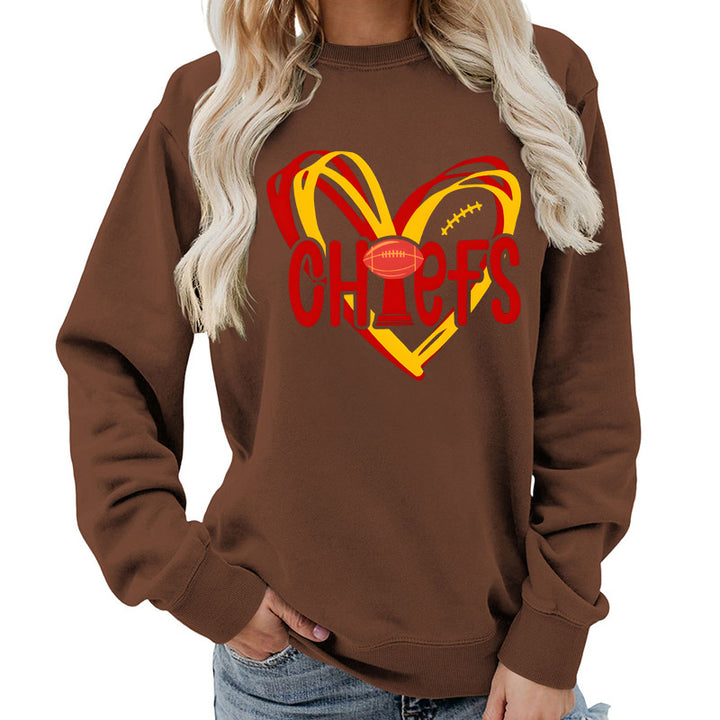 Kvinnors sweatshirt med hjärtdesign och kreativa sportgrafik Mirla-Eva Jonsson
