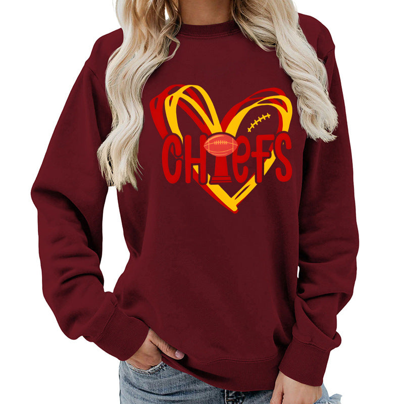 Kvinnors sweatshirt med hjärtdesign och kreativa sportgrafik Mirla-Eva Jonsson