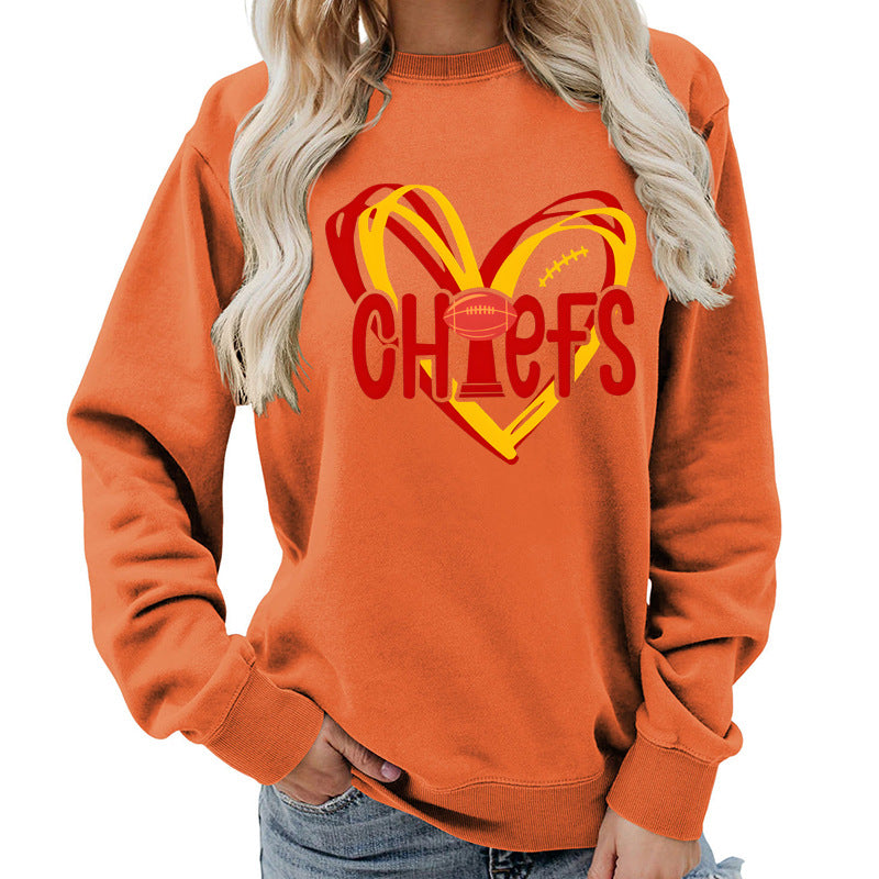 Kvinnors sweatshirt med hjärtdesign och kreativa sportgrafik Mirla-Eva Jonsson