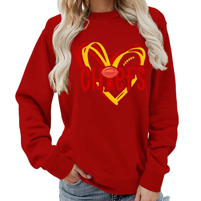Kvinnors sweatshirt med hjärtdesign och kreativa sportgrafik Mirla-Eva Jonsson