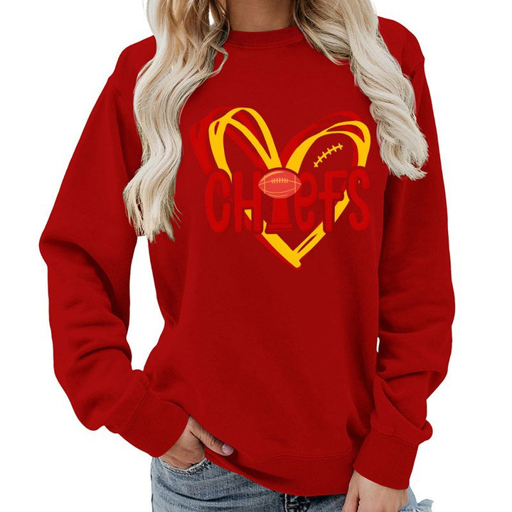 Kvinnors sweatshirt med hjärtdesign och kreativa sportgrafik Mirla-Eva Jonsson