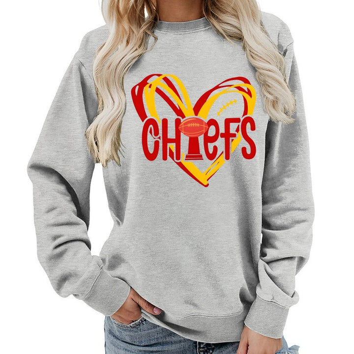 Kvinnors sweatshirt med hjärtdesign och kreativa sportgrafik Mirla-Eva Jonsson