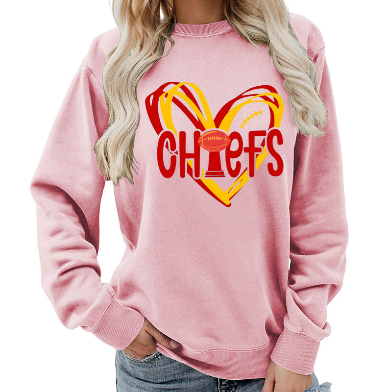 Kvinnors sweatshirt med hjärtdesign och kreativa sportgrafik Mirla-Eva Jonsson
